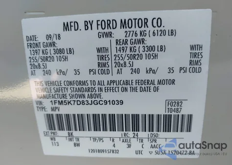 2018 Ford Explorer Xlt from USA, damaged, VIN 1FM5K7D83JGC91039